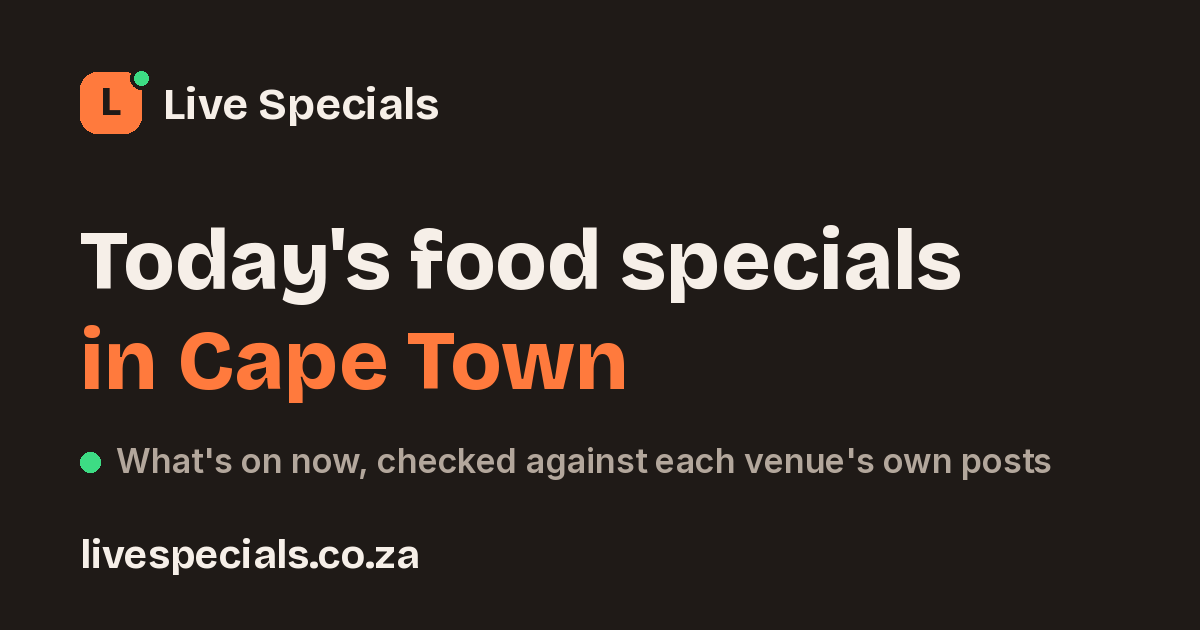 Live Specials: restaurant & bar specials, checked